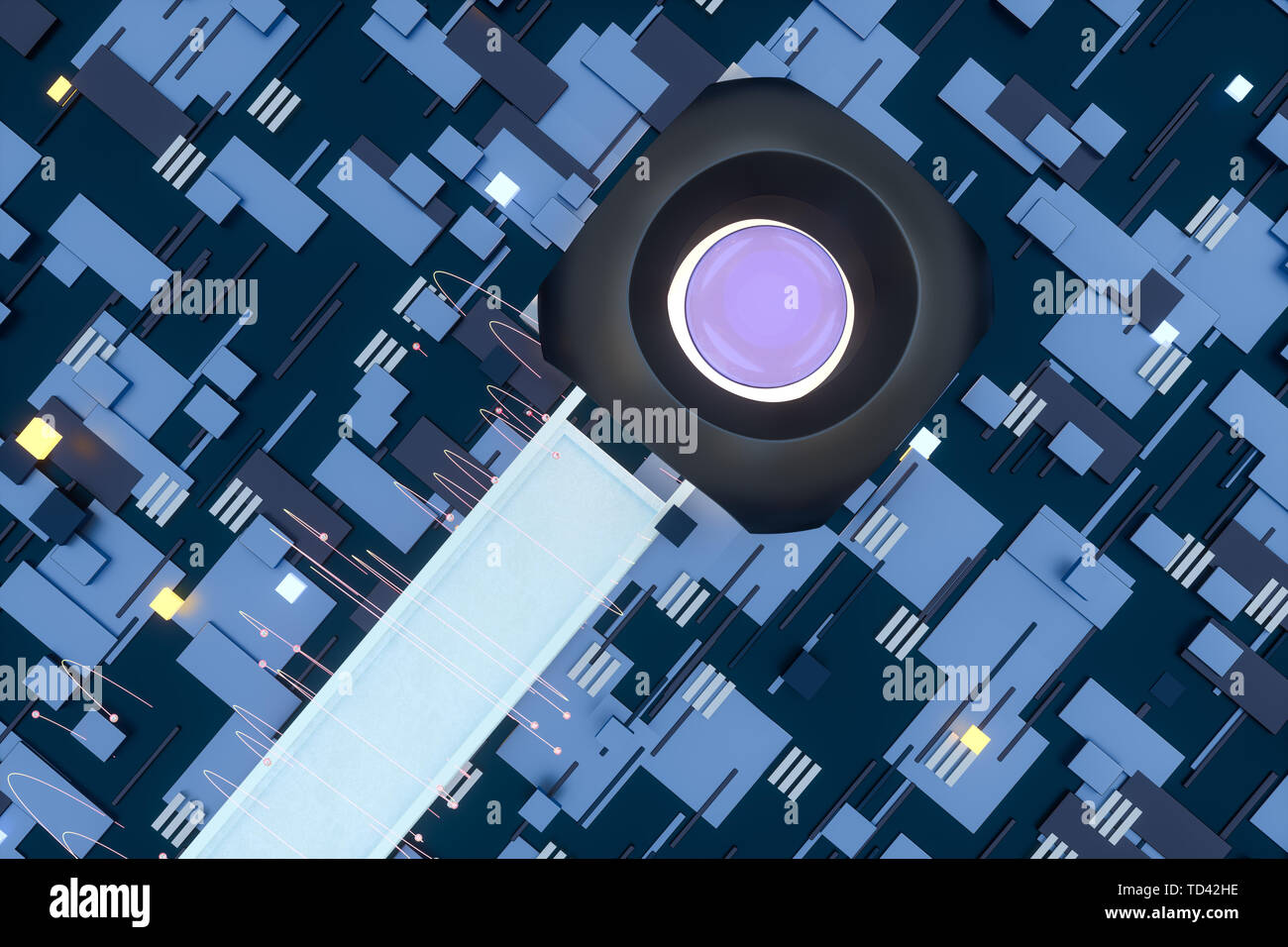 Threedimensional rendering, technology sense square world Stock Photo