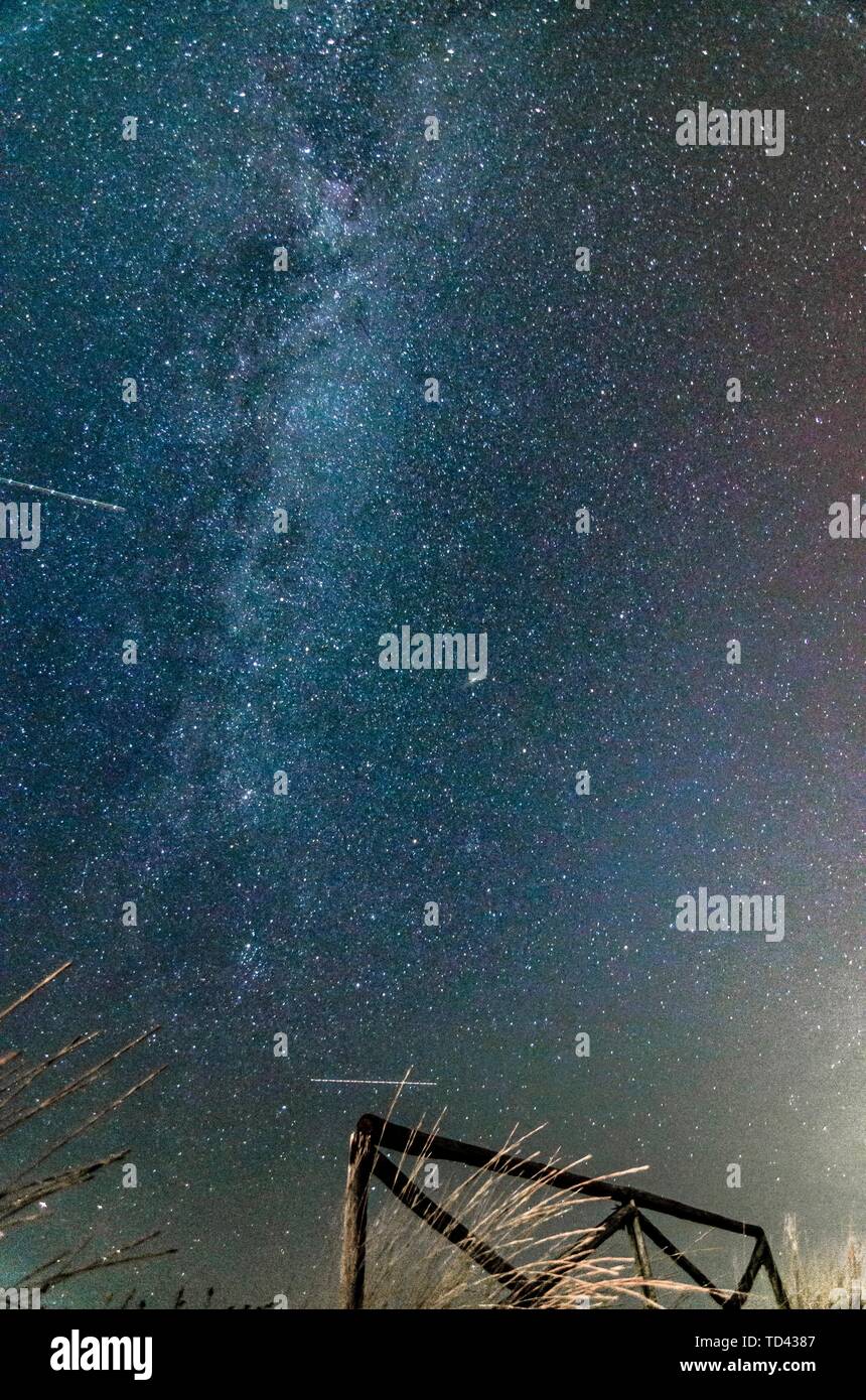 Night landscape with starry sky and milky way Stock Photo - Alamy
