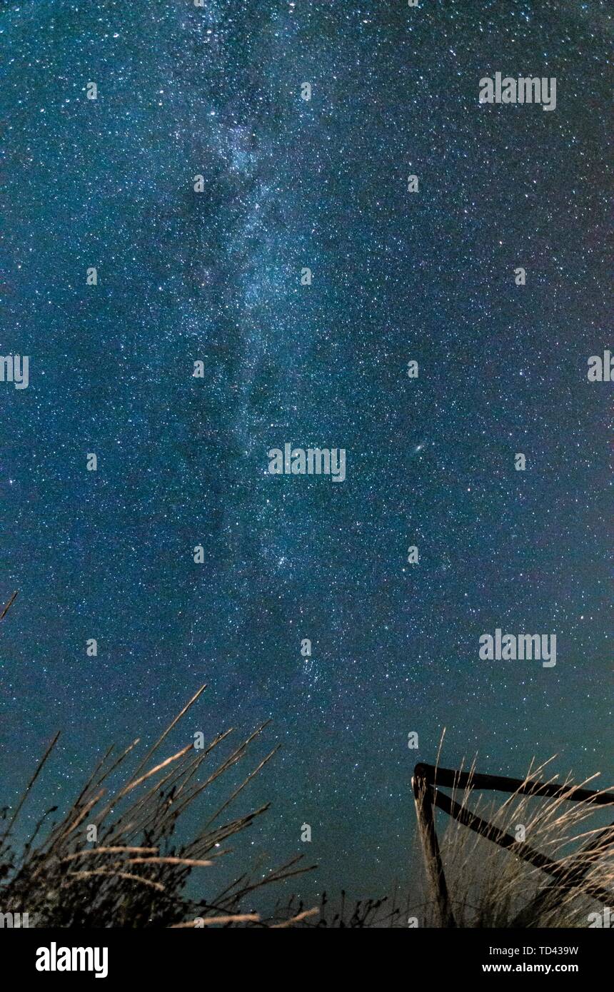 Night landscape with starry sky and milky way Stock Photo - Alamy