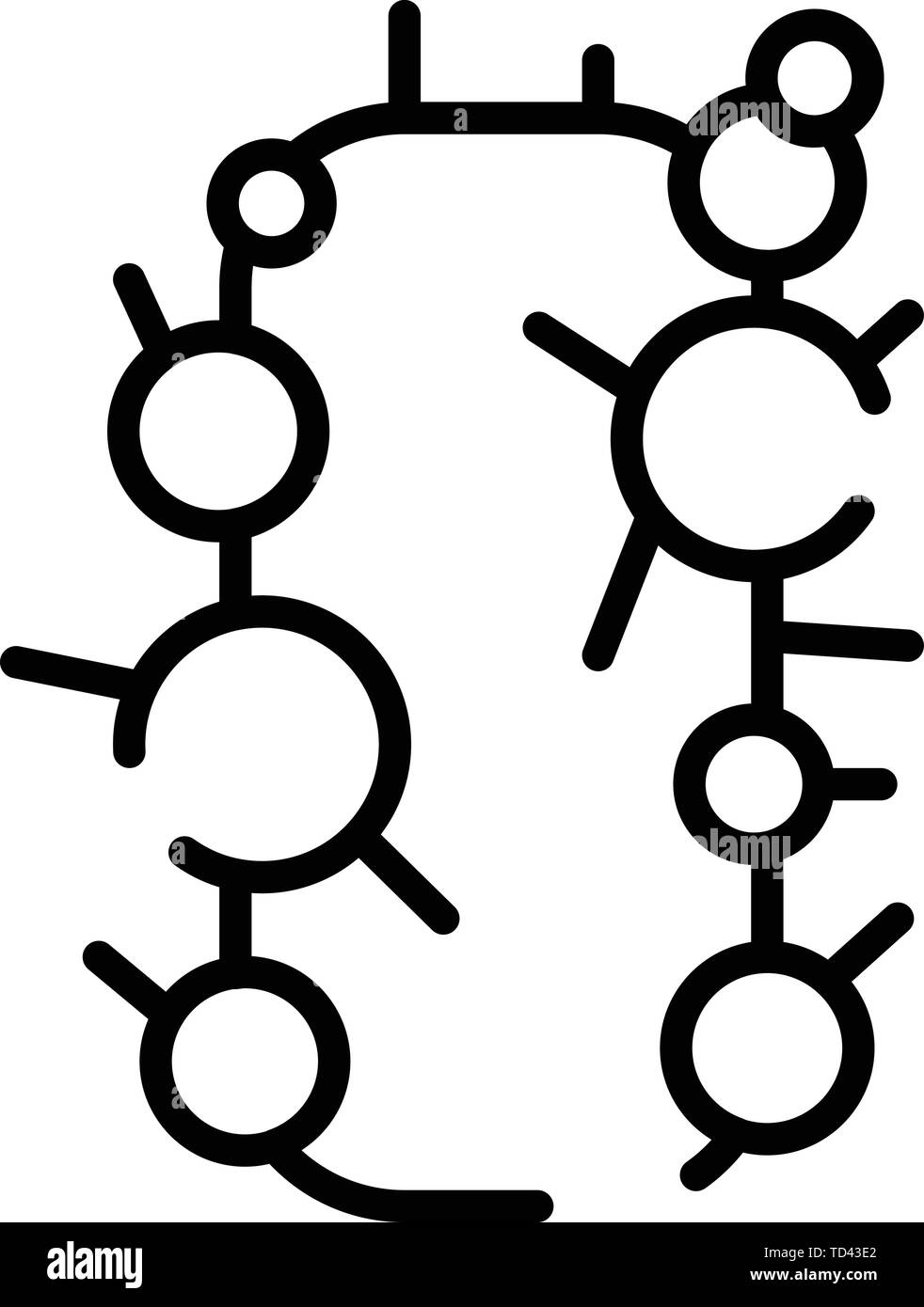 Streptococcus colony icon, outline style Stock Vector