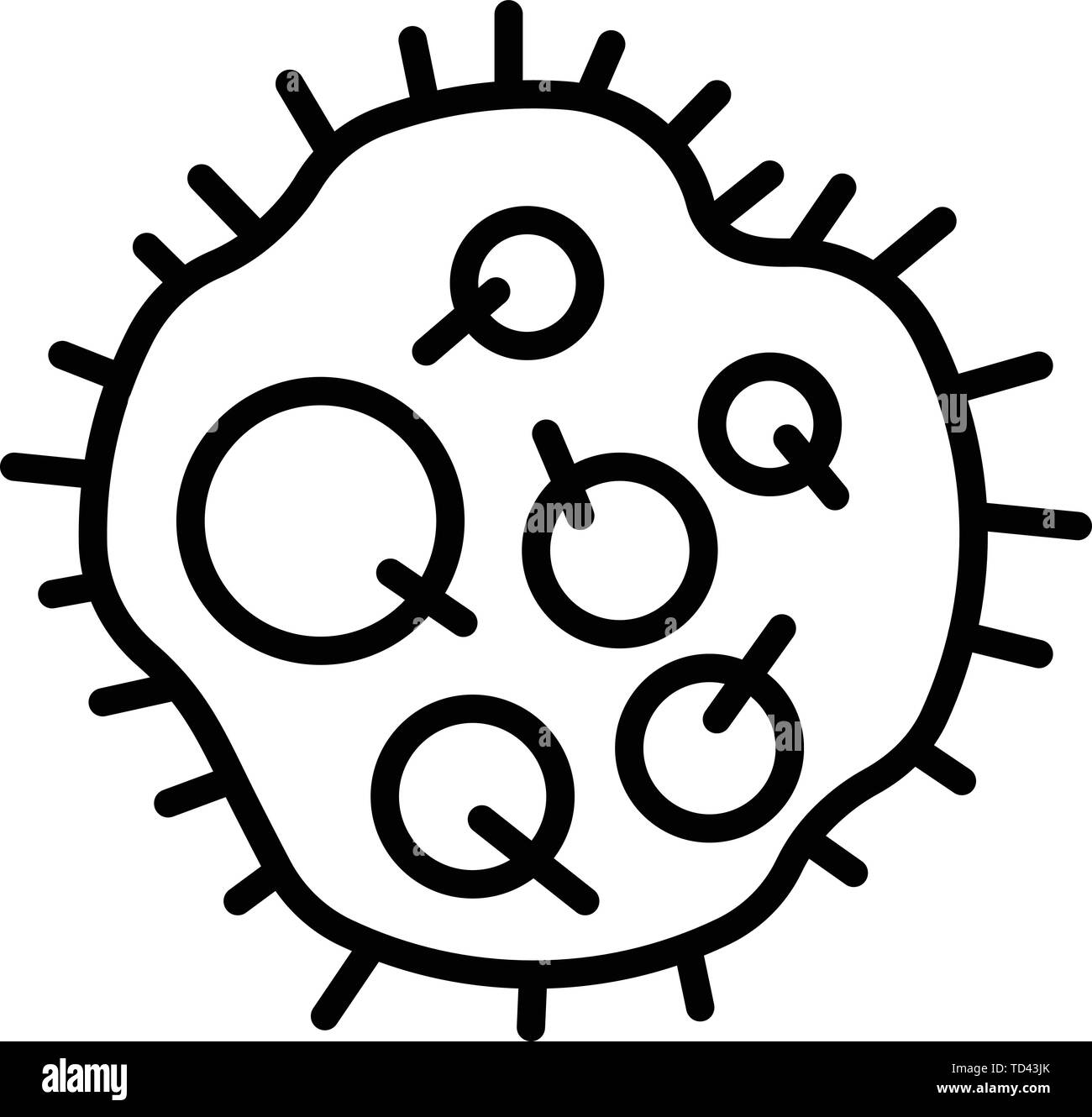 Spores inside the bacteria icon, outline style Stock Vector