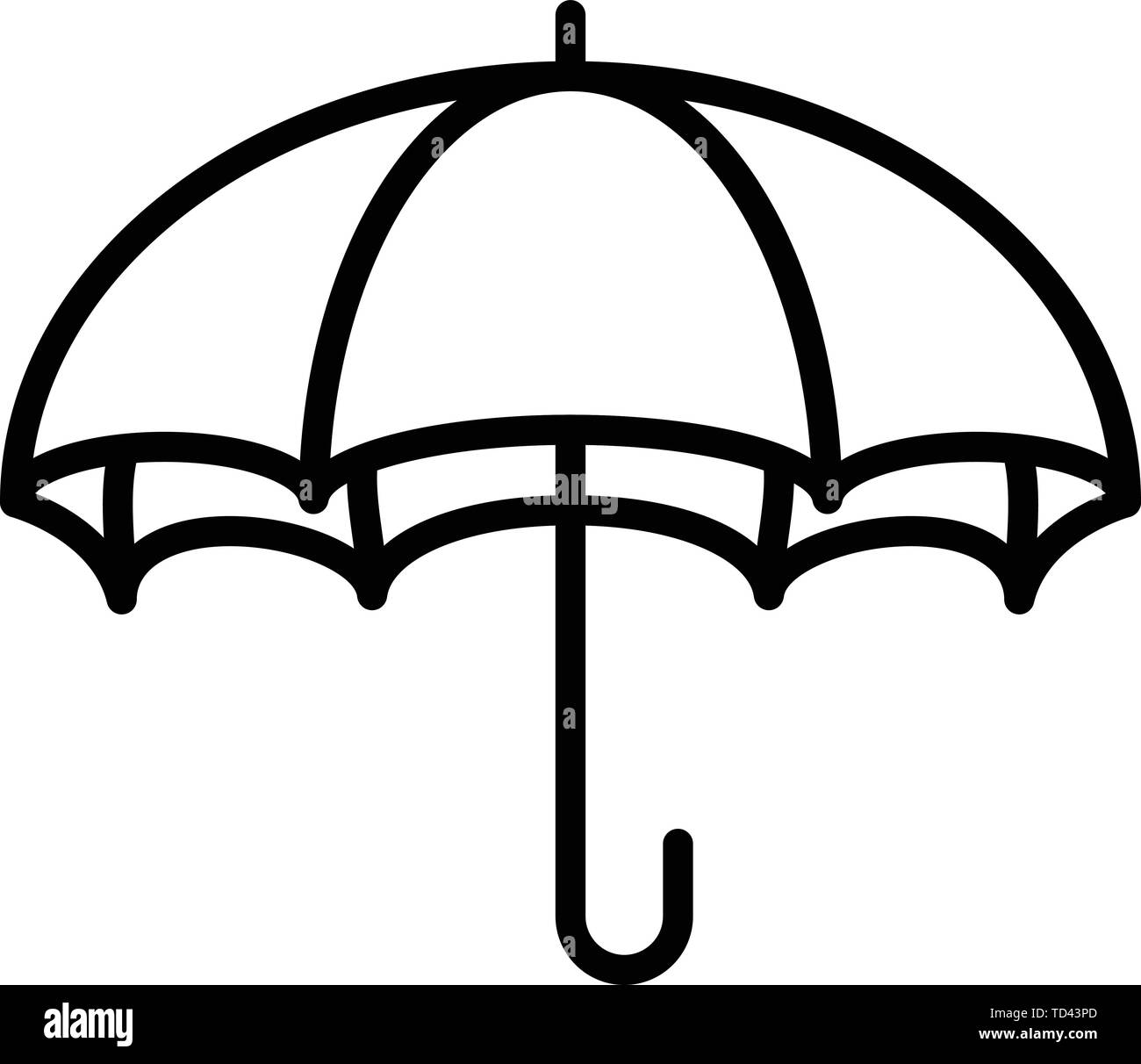 Open umbrella cane icon, outline style Stock Vector Image & Art - Alamy