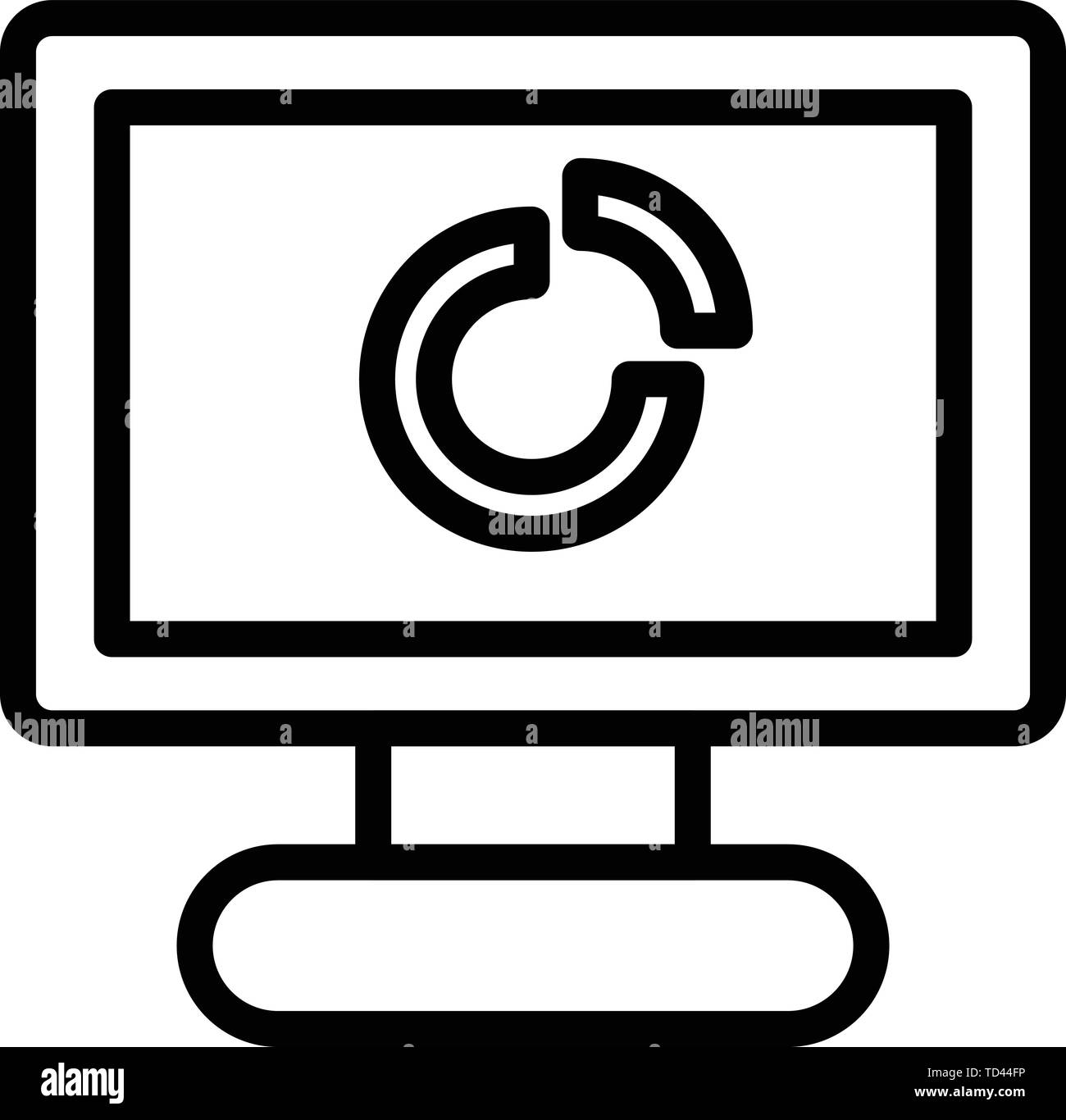Personal computer icon, outline style Stock Vector