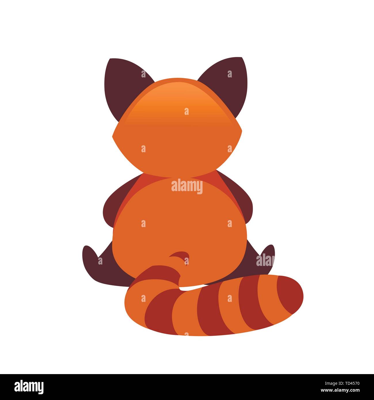 Cute Adorable Red Panda Cartoon Design Animal Character Flat Vector Style Illustration On White Background Panda Back View Stock Vector Image Art Alamy