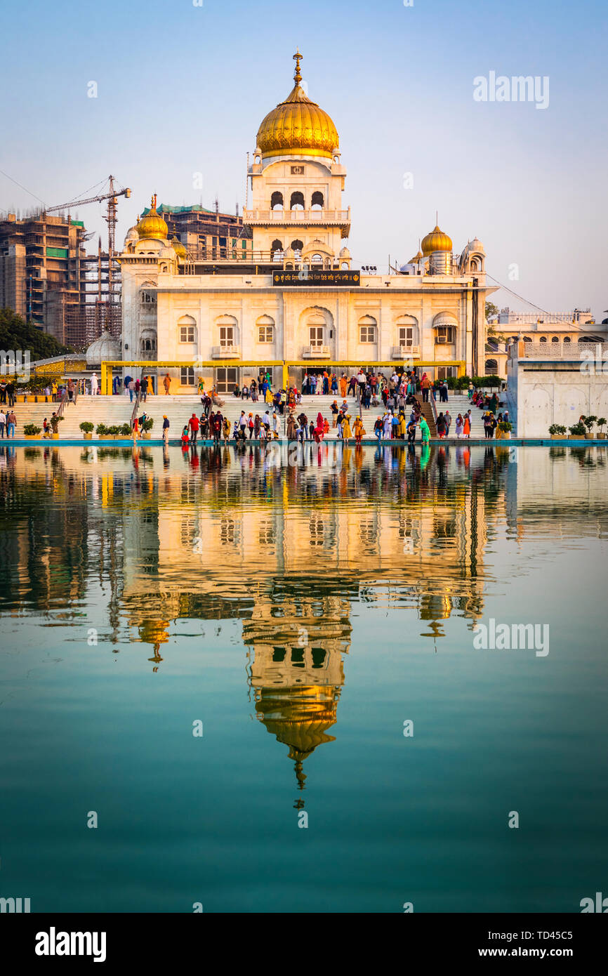 Sri Bangla Sahib Gurdwara (Sikh Temple, New Delhi, India, Asia Stock Photo