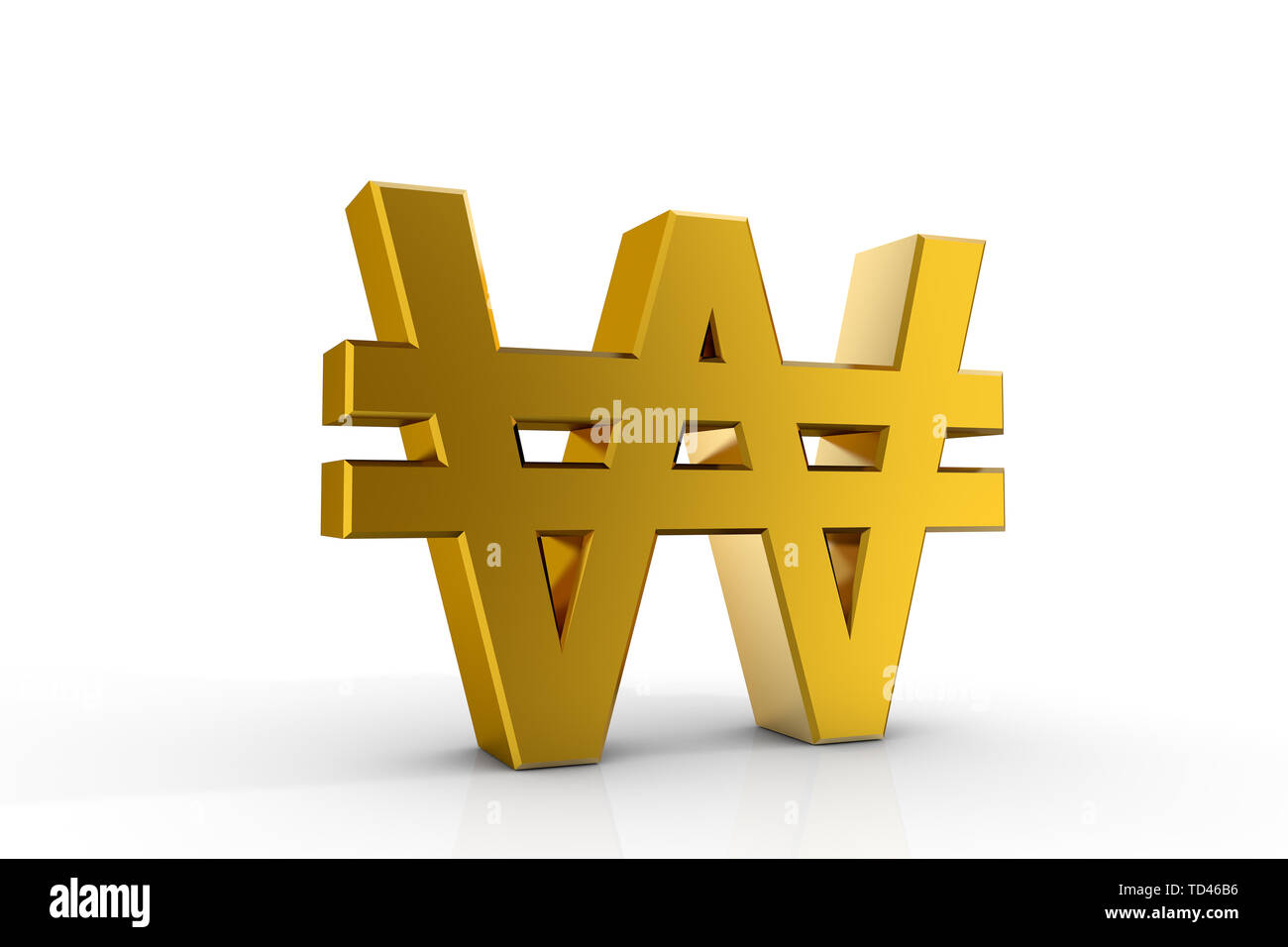 3d illustration currency sign of W Stock Photo - Alamy
