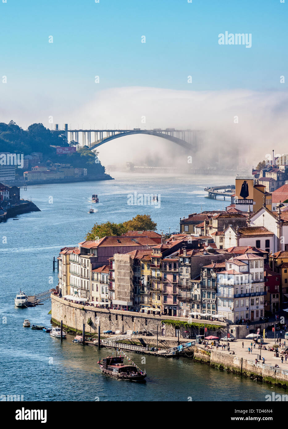 View towards Arrabida Bridge, Porto, Portugal, Europe Stock Photo