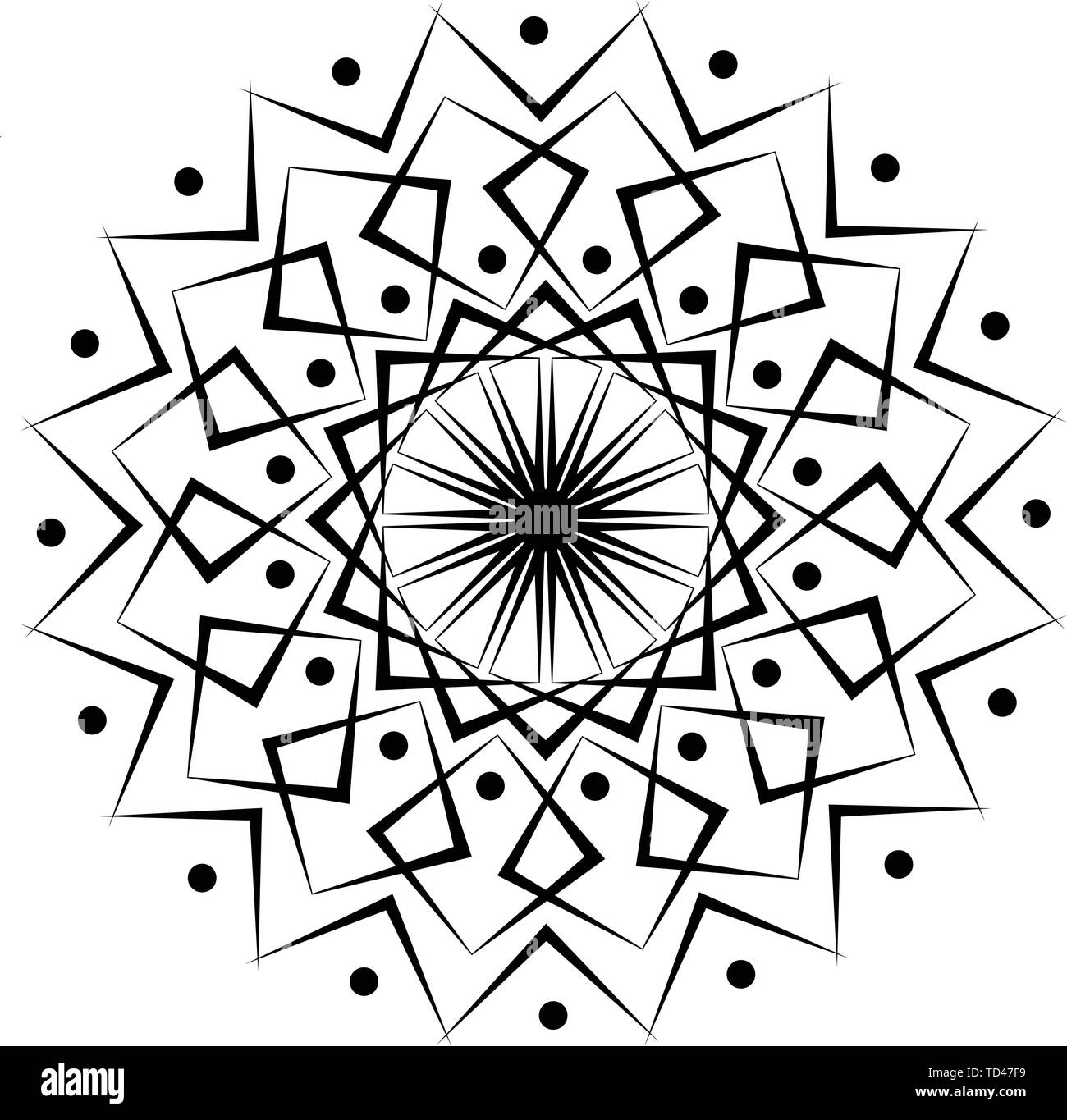 Simple Black Flower Vector Mandala Stock Vector Art Illustration
