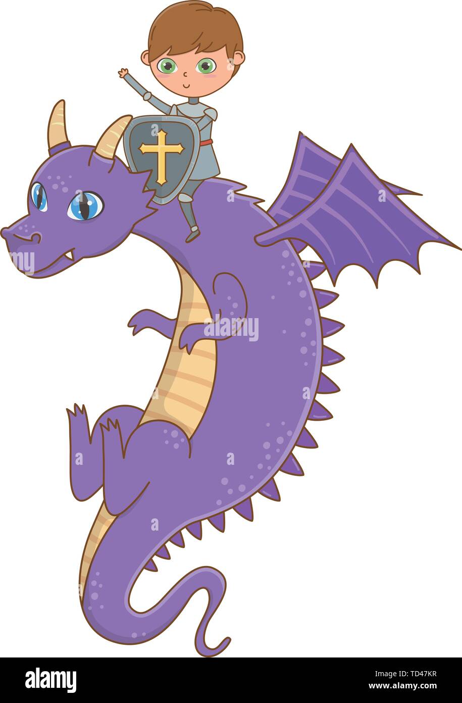 Knight and dragon design, Fairytale history medieval fantasy kingdom ...