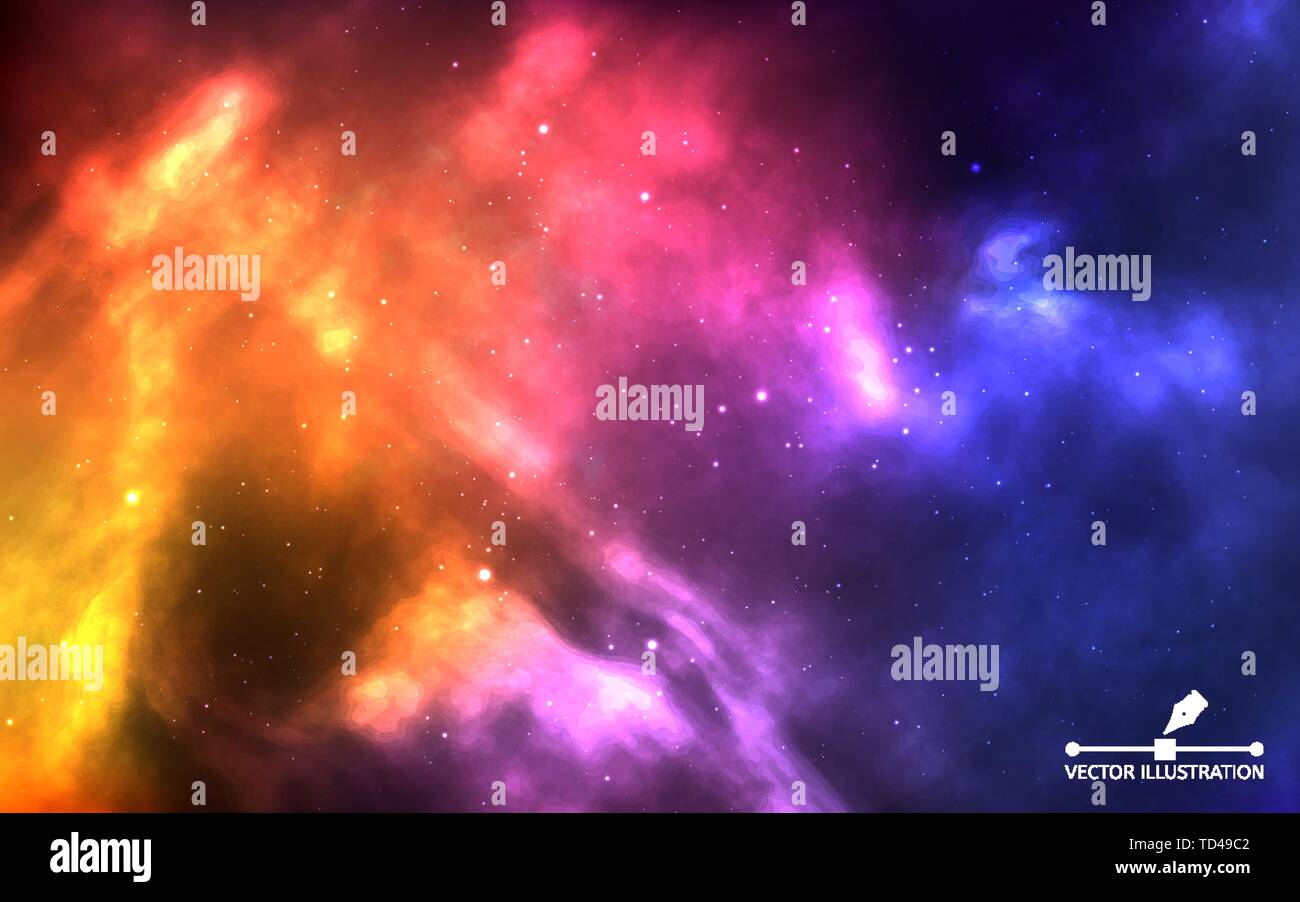 Space Background Realistic Color Cosmos With Nebula And Bright Stars Colorful Galaxy And Stardust Starry Sky Concept Futuristic Backdrop Stock Vector Image Art Alamy