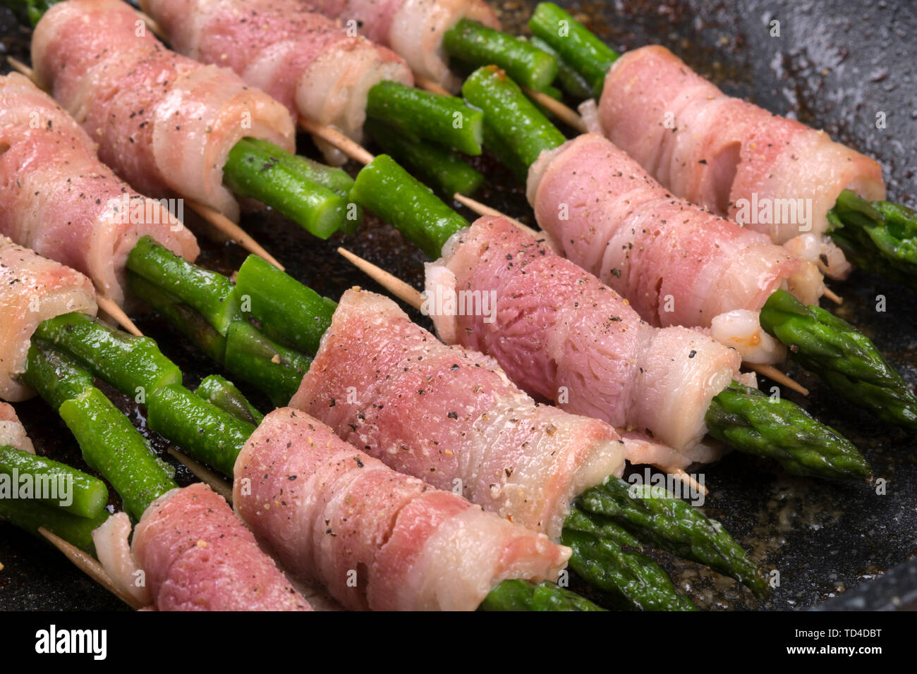 Bacon asparagus roll Stock Photo Alamy