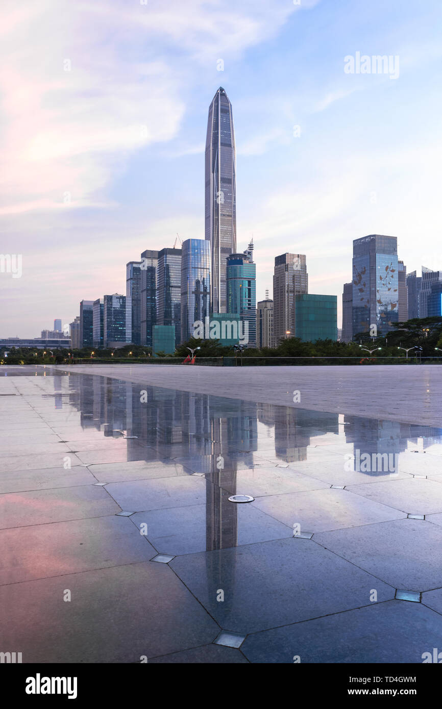 Shenzhen Civic Center Plaza and City Skyscrapers Stock Photo Alamy