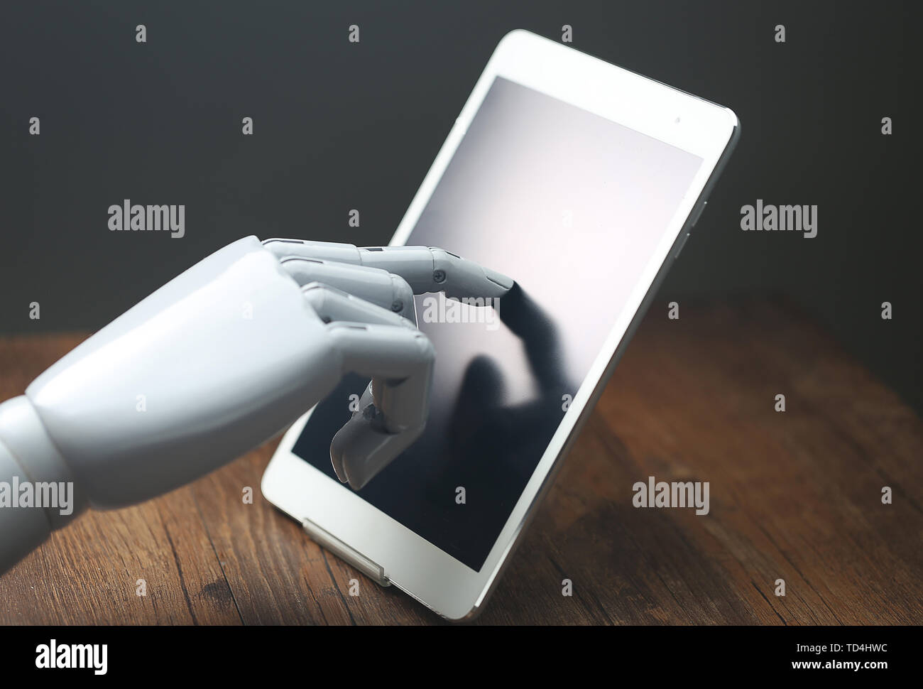 AI robotic operations tablet Stock Photo