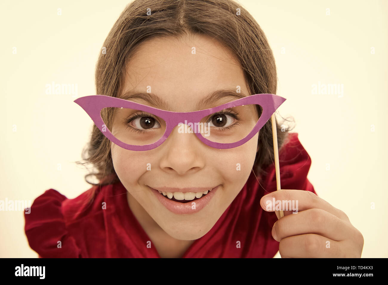 Kid happy wear eyeglasses photo booth props party accessory. Child cute