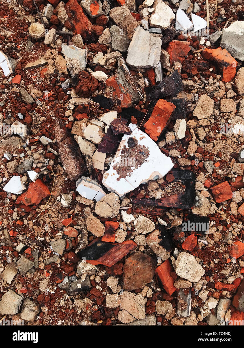 Earth red tiles and shredded tiles texture background Stock Photo Alamy