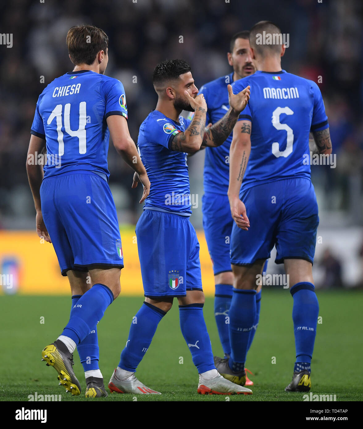 Turin Italy 11th June 19 Italy S Lorenzo Insigne 2nd L Celebrates During The Uefa Euro Group J Qualifier Soccer Match Between Italy And Bosnia And Herzegovina In Turin Italy June 11 Turin Italy 11th June 19 Italy S Lorenzo Insigne 2nd L Celebrates During The Uefa Euro Group J Qualifier Soccer Match Between Italy And Bosnia And Herzegovina In Turin Italy June 11