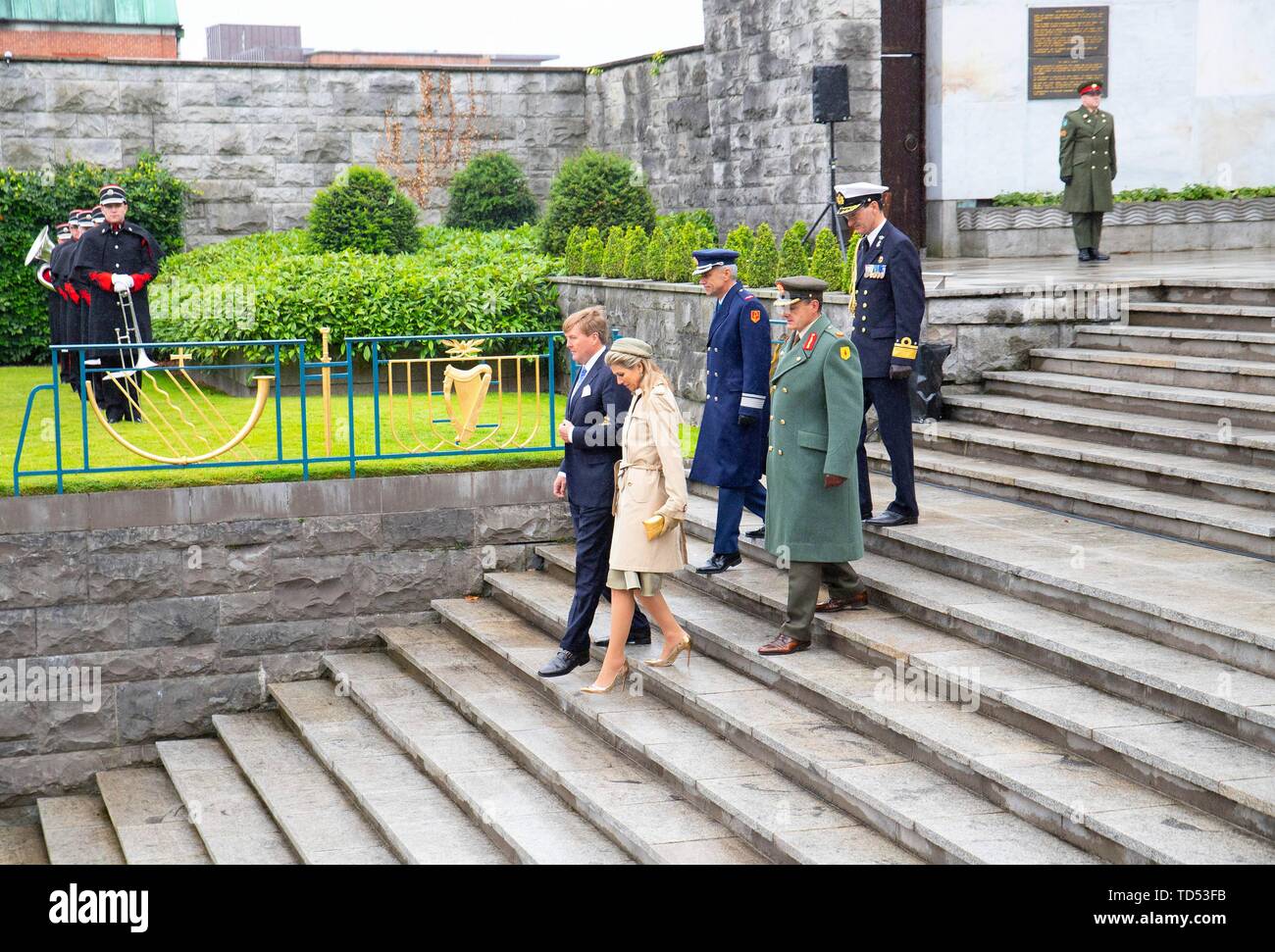 Dublin, Ireland. 12th June, 2019. King Willem-Alexander and Queen Maxima of The Netherlands at the Garden of Remembrance in Dublin, on June 12, 2019, for the wreath laying at the 1st of a 3 days State-visit to Ireland Photo : Albert Nieboer/ Netherlands OUT/Point de Vue OUT | Credit: dpa/Alamy Live News Stock Photo