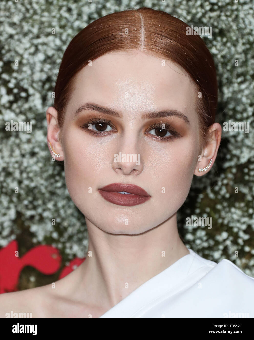 WEST HOLLYWOOD, LOS ANGELES, CALIFORNIA, USA - JUNE 11: Actress Madelaine  Petsch wearing Max Mara arrives at the InStyle Max Mara Women In Film  Celebration held at Chateau Marmont on June 11,