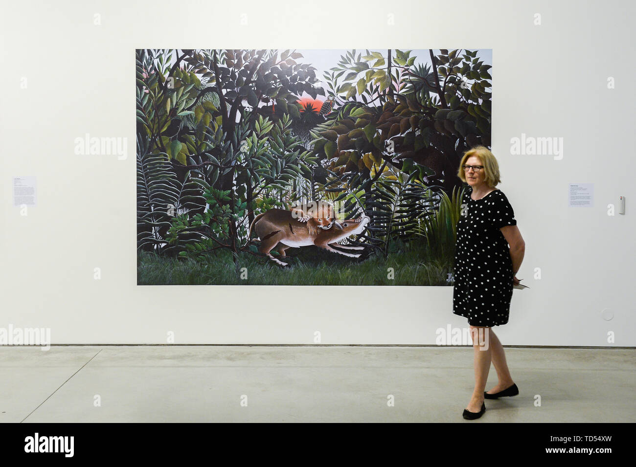 Woman walks in exhibition hi-res stock photography and images - Alamy