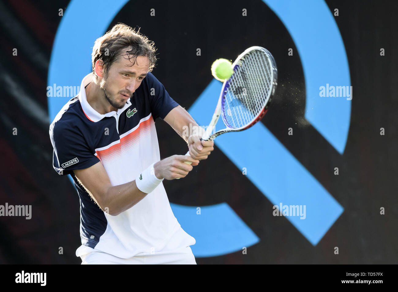 Stuttgart, Germany. 12th June, 2019. Tennis ATP-Tour - Stuttgart, singles, men, round of 16 Pouille (France) - Medvedev (Russia)