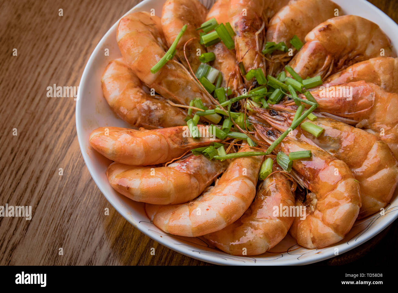 Oil blasting shrimp Stock Photo Alamy
