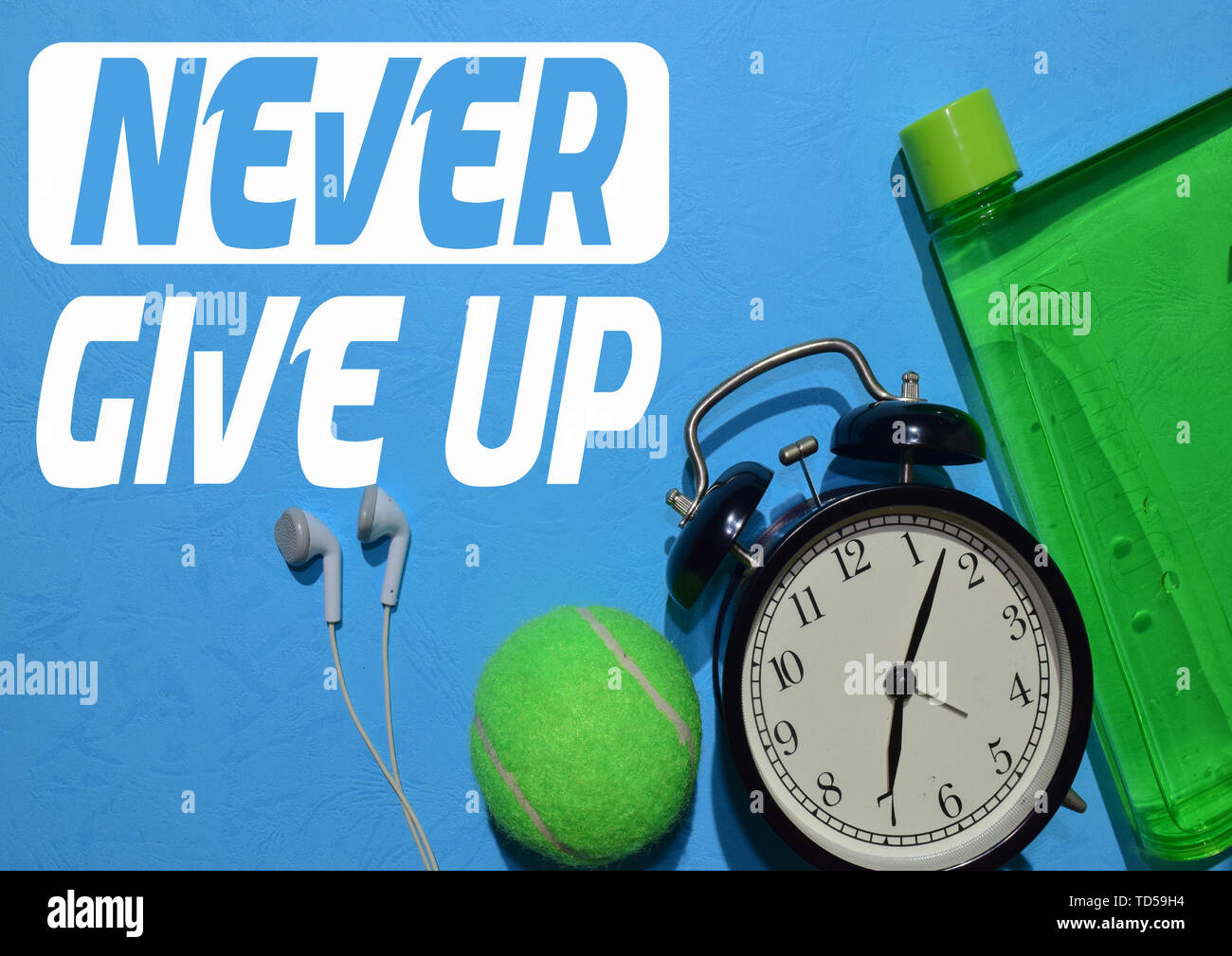 Never give up. Fitness motivation quotes. Sport concept Stock Photo Alamy