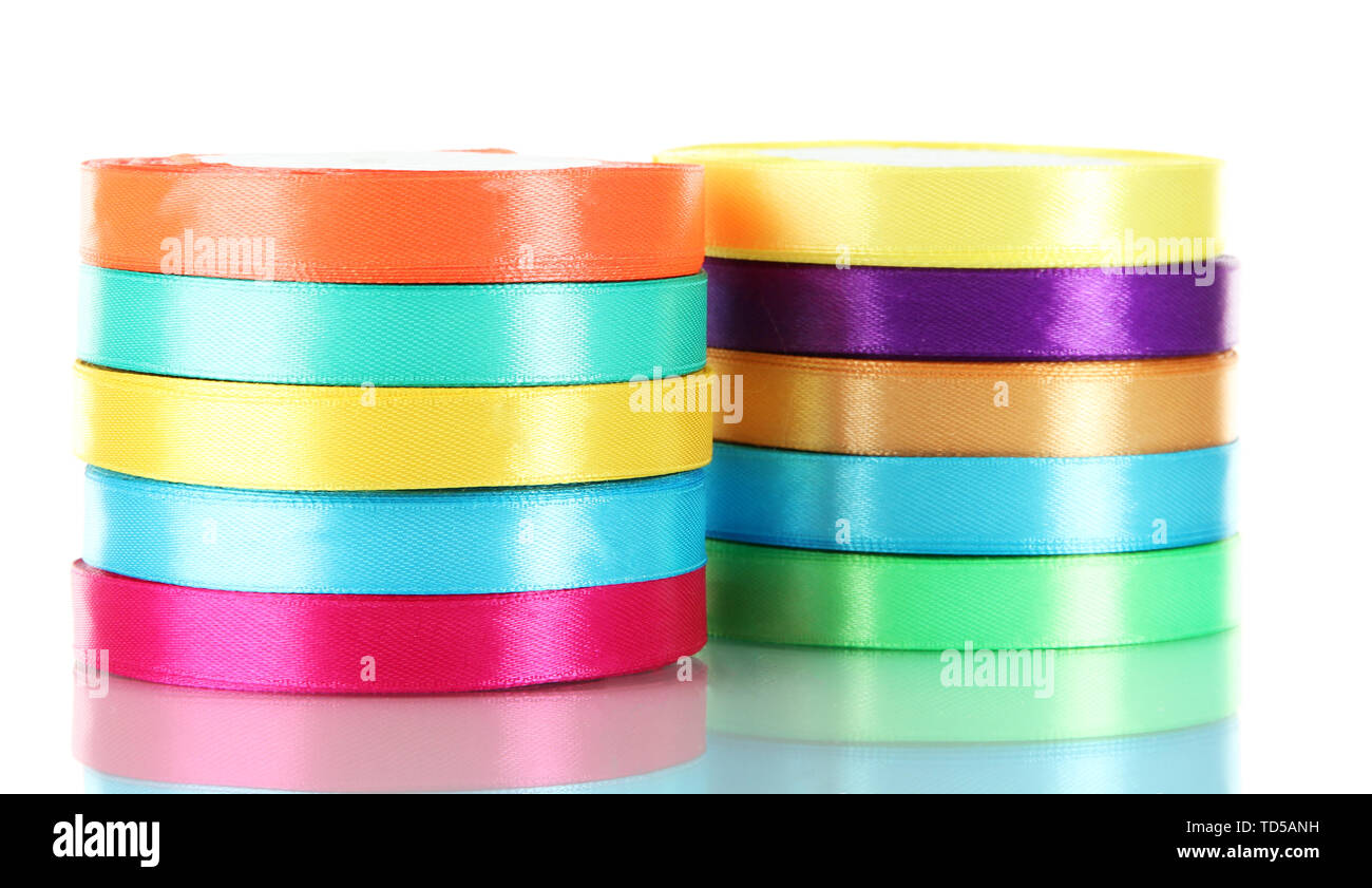 Many bright ribbons isolated on white Stock Photo - Alamy