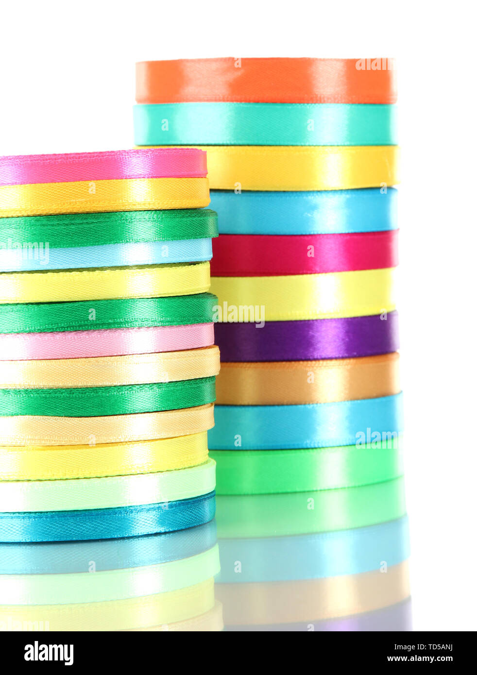 Many bright ribbons isolated on white Stock Photo - Alamy