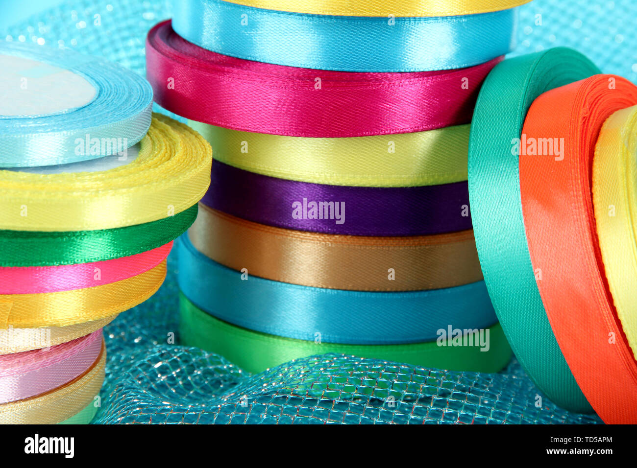 Close up bright ribbons hi-res stock photography and images - Alamy