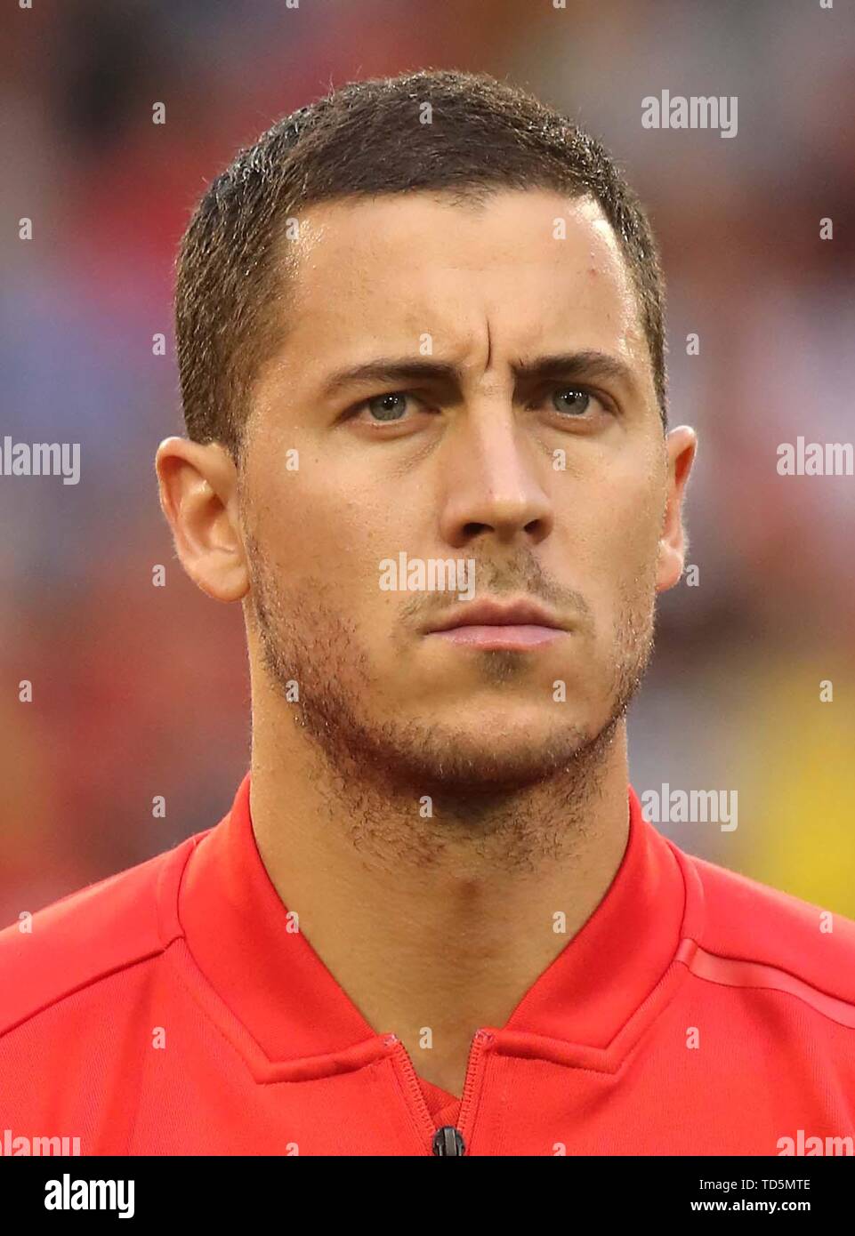 Belgium's Eden Hazard prior to kick-off during the UEFA Euro 2020 Qualifying, Group I match at the King Baudouin Stadium, Brussels. PRESS ASSOCIATION Photo. Picture date: Tuesday June 11, 2019. See PA story SOCCER Belgium. Photo credit should read: Bradley Collyer/PA Wire. Stock Photo