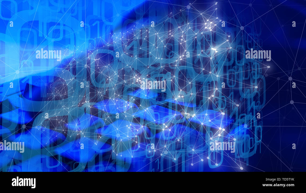 Cyber attack background, robot coding algorithms Stock Photo - Alamy