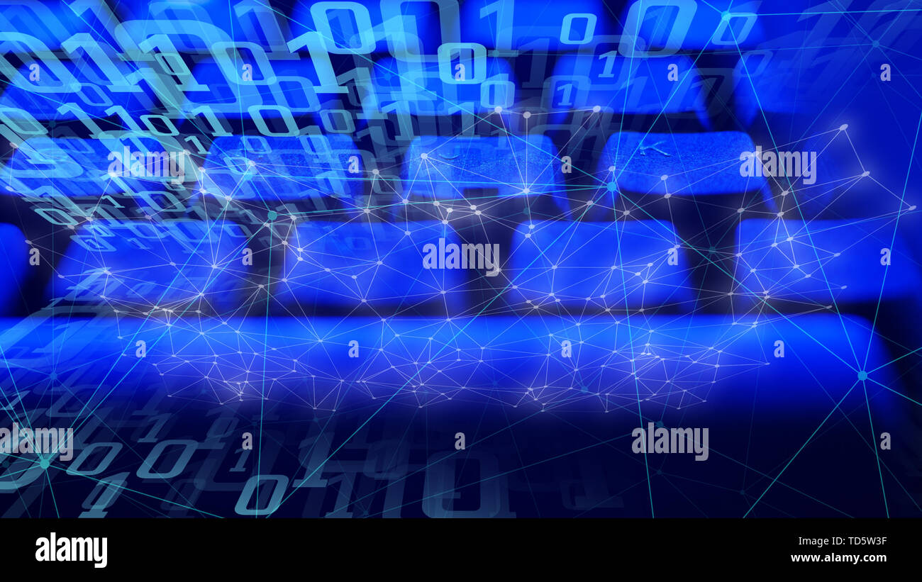 Abstract connections digital technology, cybersecurity concept Stock Photo