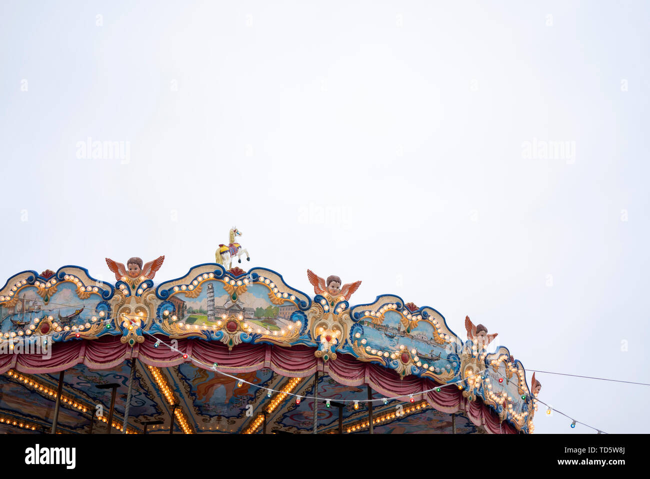 Moscow, Russia, 15th, February, 2019: red square historical buildings, view of GUM department store decoration. Stock Photo