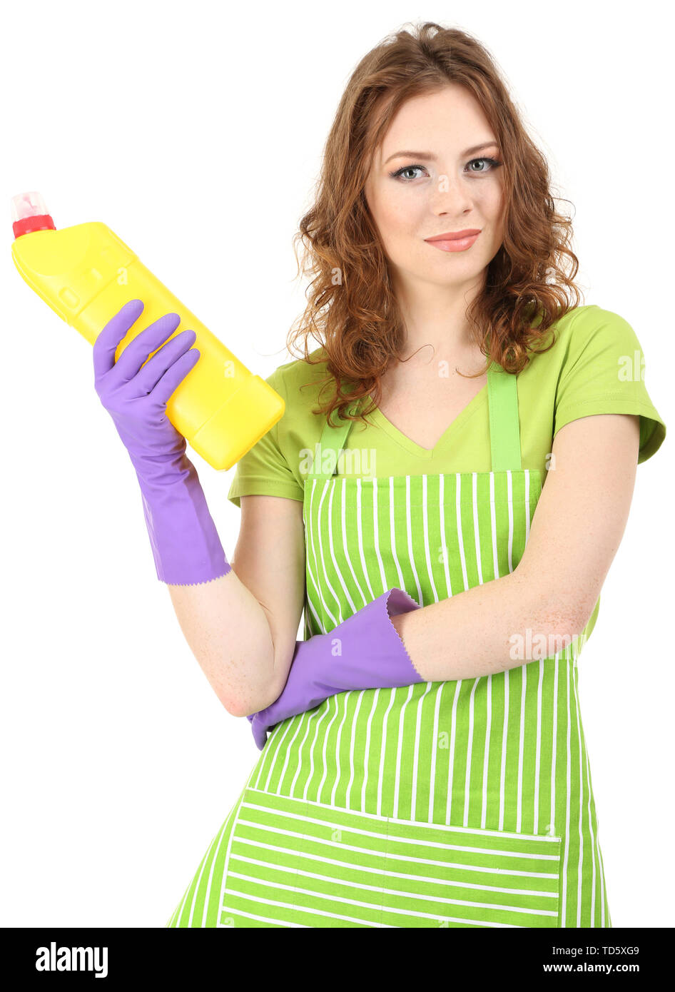 rubber gloves woman