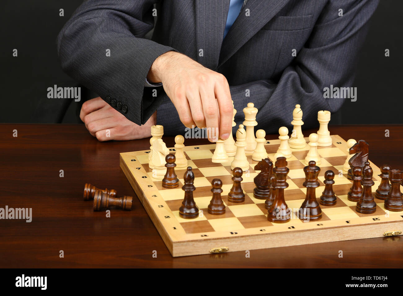 Hand Man Taking Chess Piece Make Next Move Chess Game Stock Photo by  ©guruxox 640426472