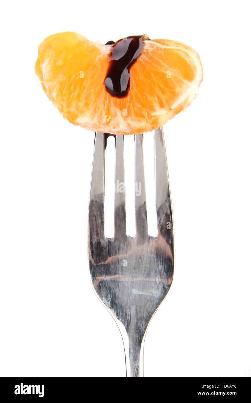 Tangerine slice chocolate sauce hi-res stock photography and images -