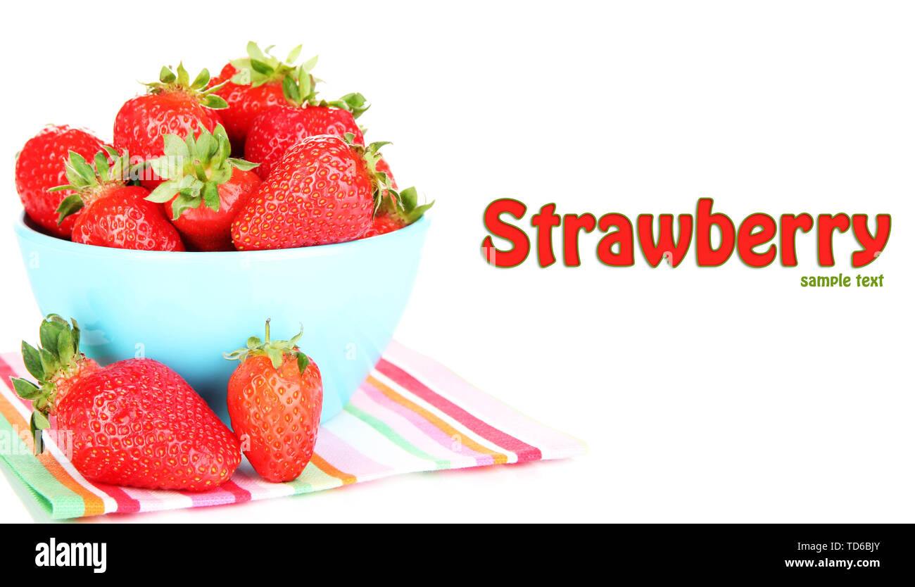 Fresh strawberry in bowl isolated on white Stock Photo - Alamy