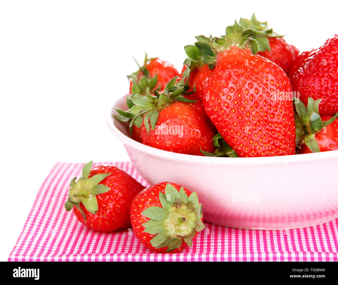 Fresh strawberry in bowl isolated on white Stock Photo - Alamy