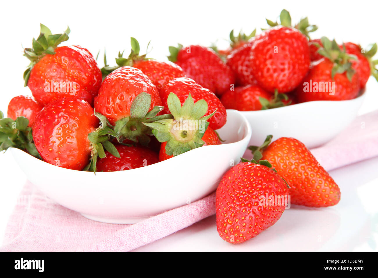 Fresh strawberry in bowl isolated on white Stock Photo - Alamy