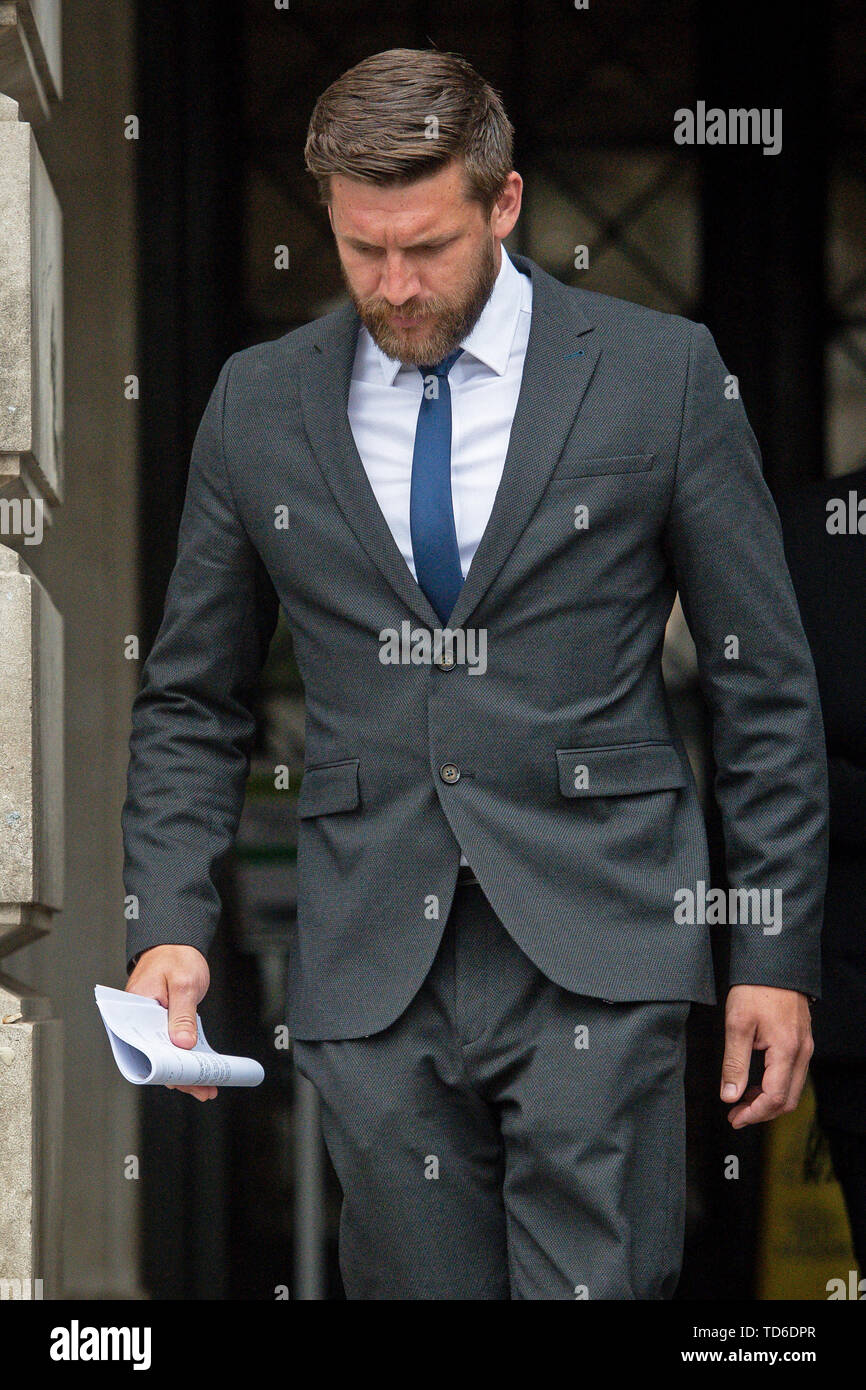 Gavin Collison, 34, leaves Nottingham Coroners Court during the inquest