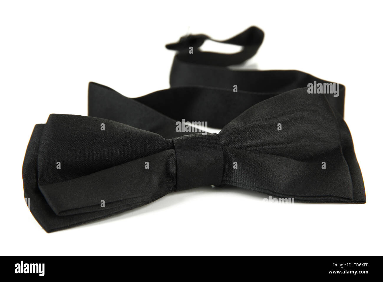 Black bow tie isolated on white Stock Photo