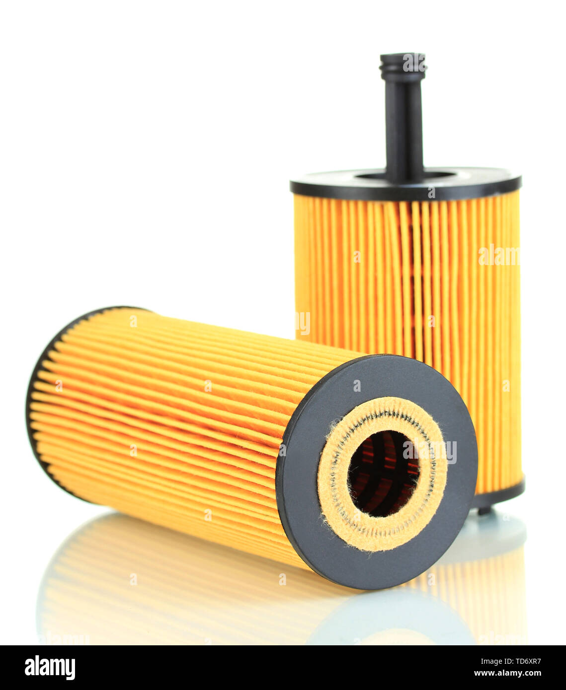 Car oil filters isolated on white Stock Photo Alamy