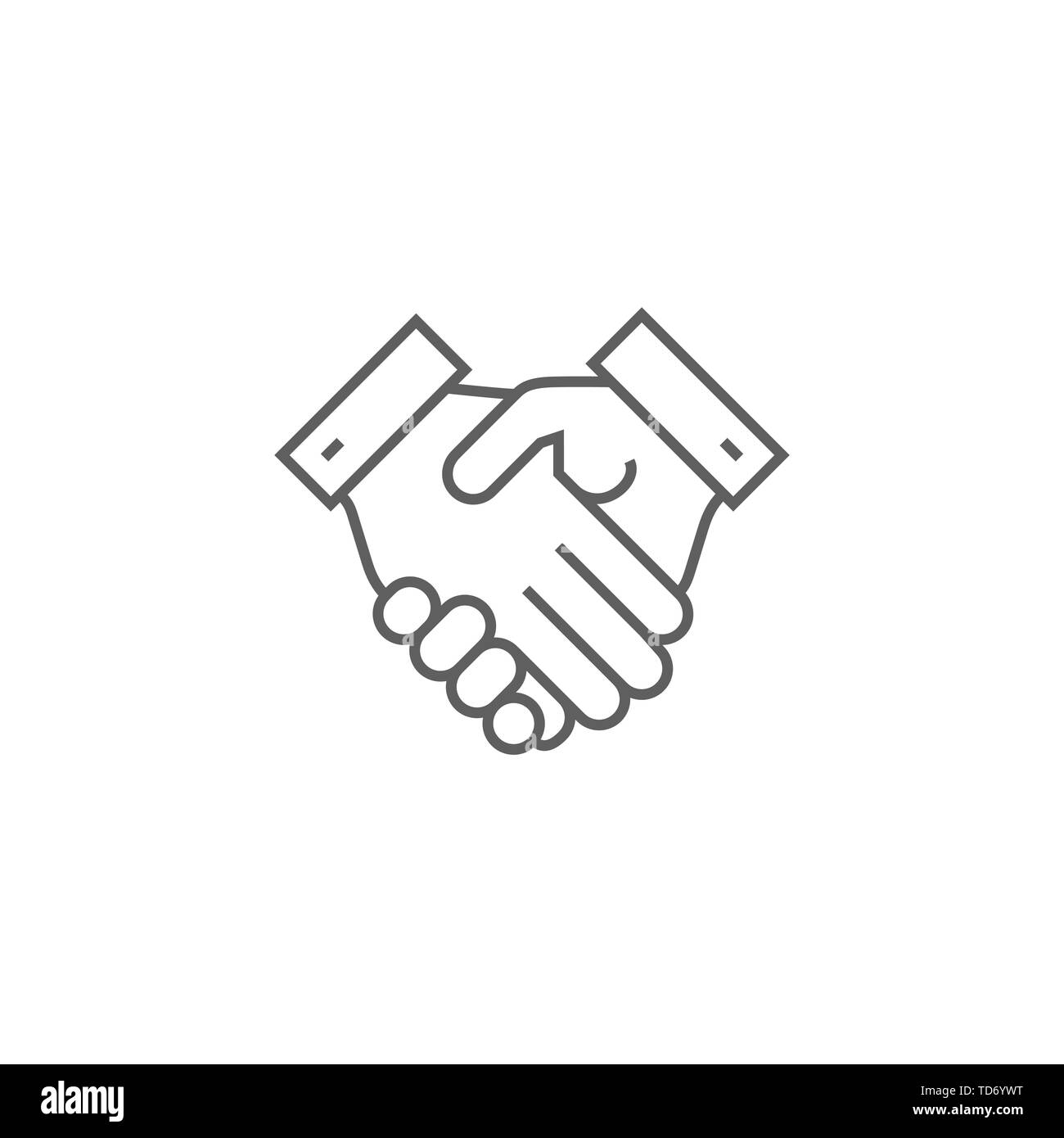 Handshake Related Vector Thin Line Icon. Isolated on White Background ...
