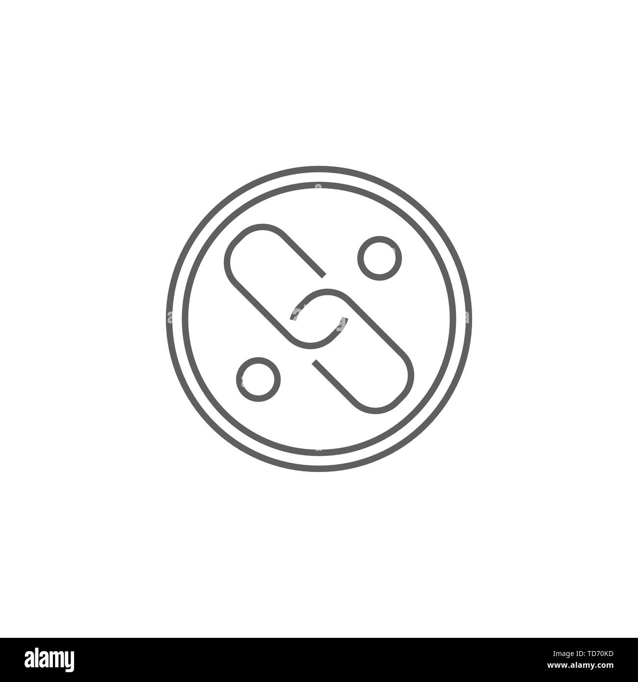 Link Related Vector Thin Line Icon. Isolated on White Background. Editable Stroke. Vector Illustration. Stock Vector