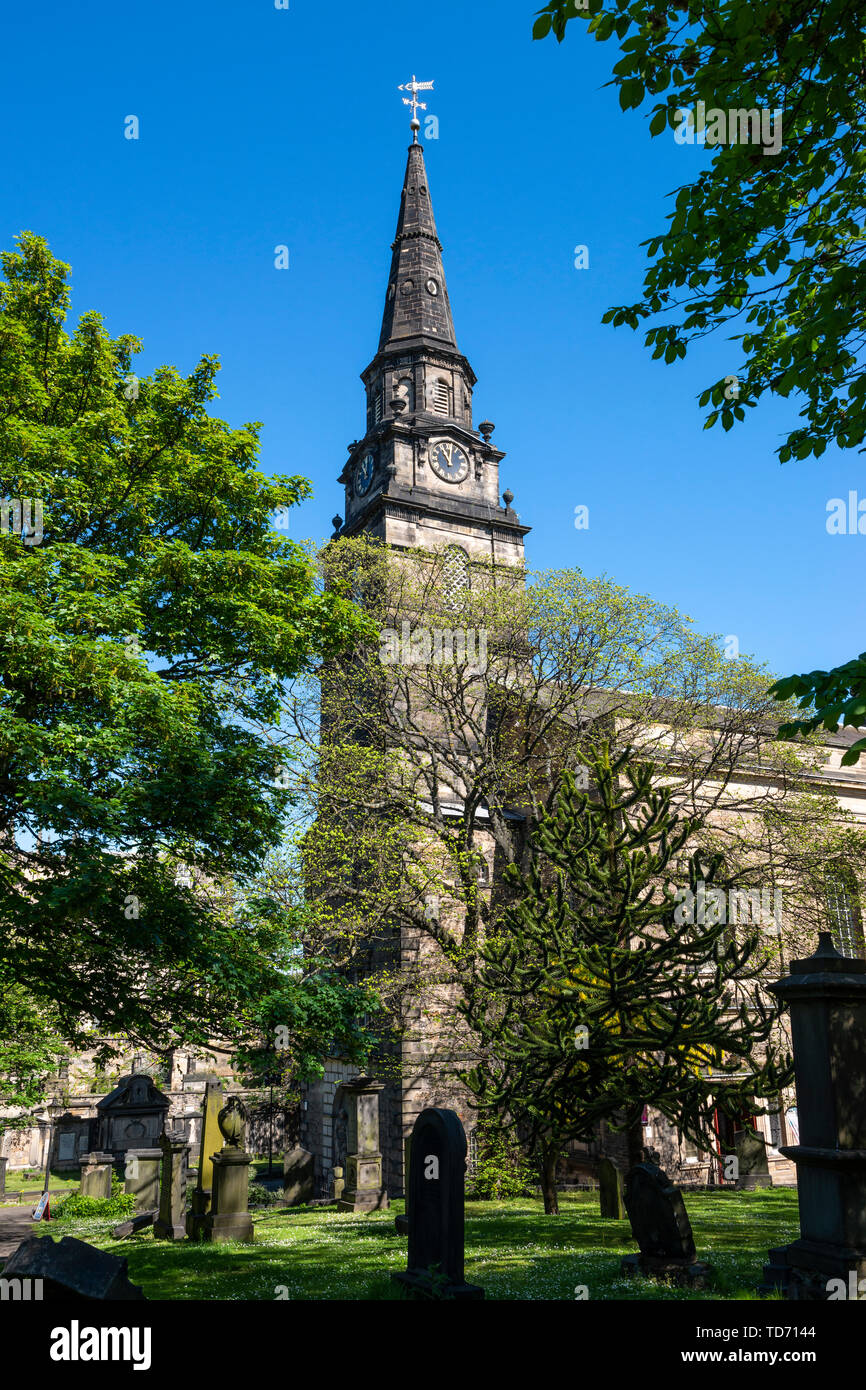 Spire of Parish Church of St Cuthbert viewed from St Cuthbert's