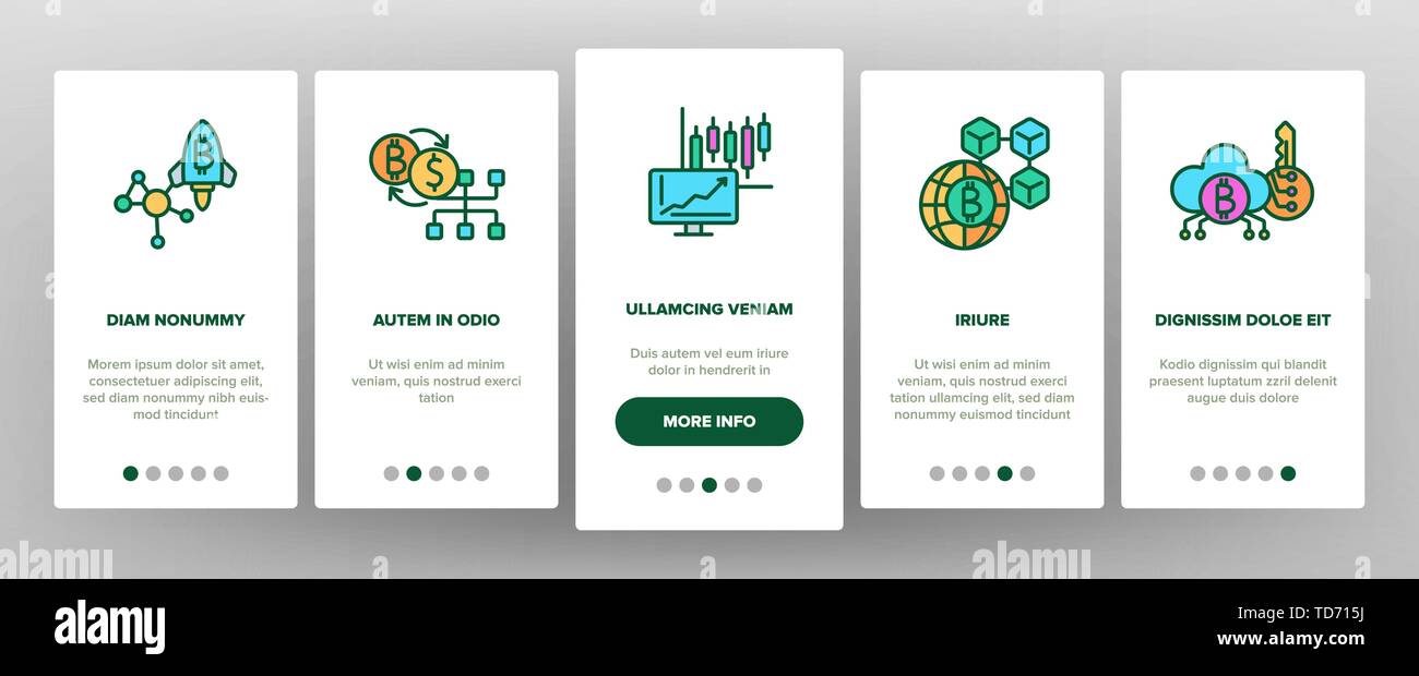 Blockchain Technology, Cryptocurrency Vector Onboarding Mobile App Page  Screen Stock Vector Image & Art - Alamy