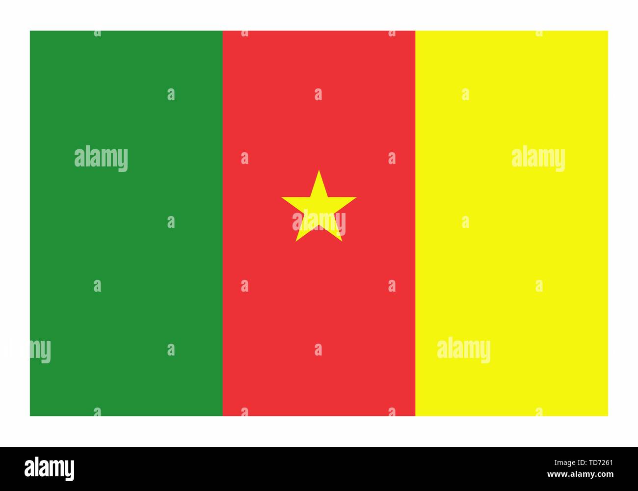 Illustration of the isolated Cameroon national flag Stock Vector