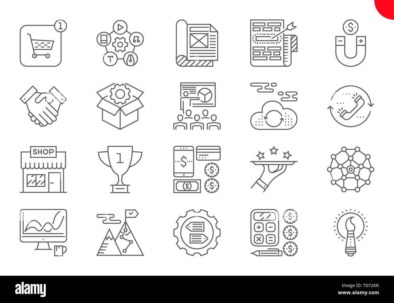 Thin Line Icons Set of Search Engine Optimization Stock Vector