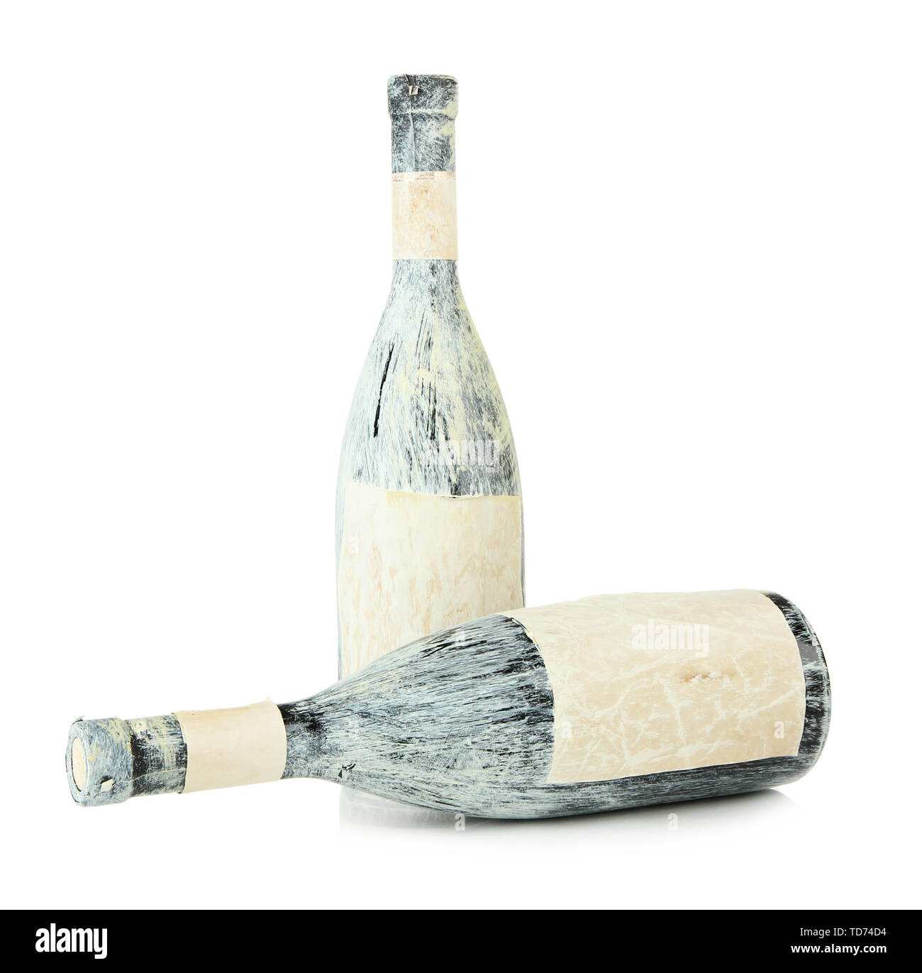 Old bottles of wine, isolated on white Stock Photo Alamy