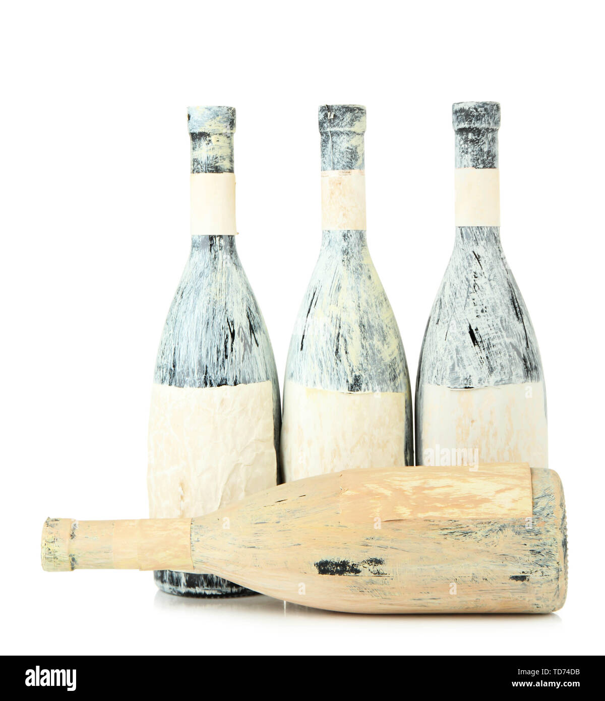 Old bottles of wine, isolated on white Stock Photo Alamy